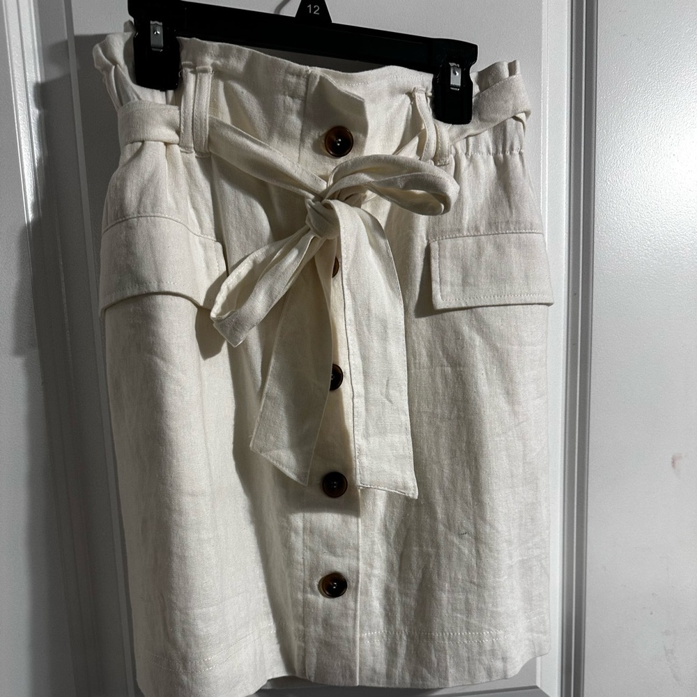 SO® Girls’ Linen Blend Button-Front Skirt – Size L – New Without Tags